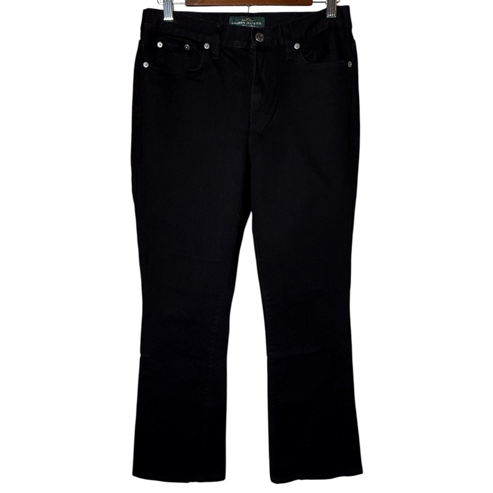 Ralph Lauren Classic Bootcut Black Jeans Womens 6 Mid Rise Minimalist Stretch